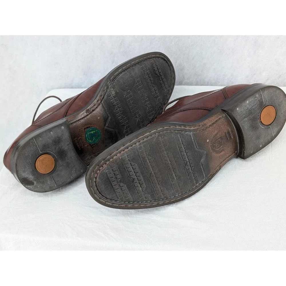 Bacco‎ Bucci Mondial Mens Brown Leather Cap Toe Derby Oxford Shoes Italy Sz 9.5